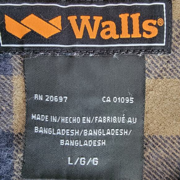 Walls Flannel Heavyweight 100% Cotton Shirt Men L Workwear Workstyle Cowboy Work - Picture 6 of 8